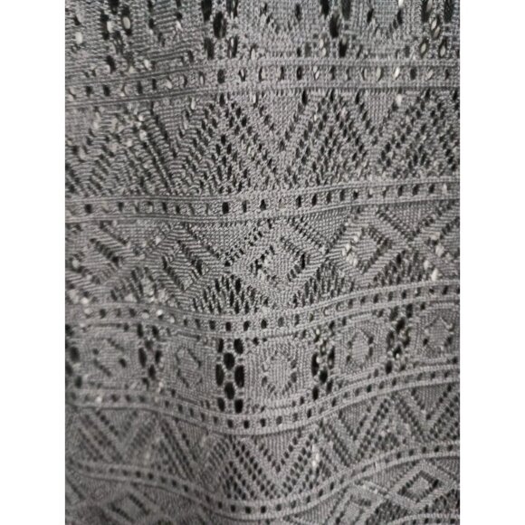 VTG Y2K Cache Tunic Top Womens Medium Black Lace Sheer Flare Sleeve Dark Fairy - Picture 9 of 10